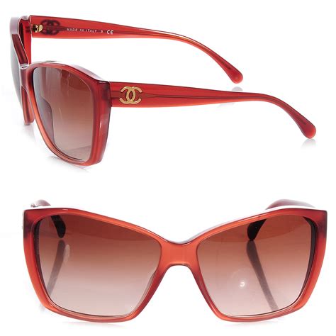 chanel sunglasses red frame